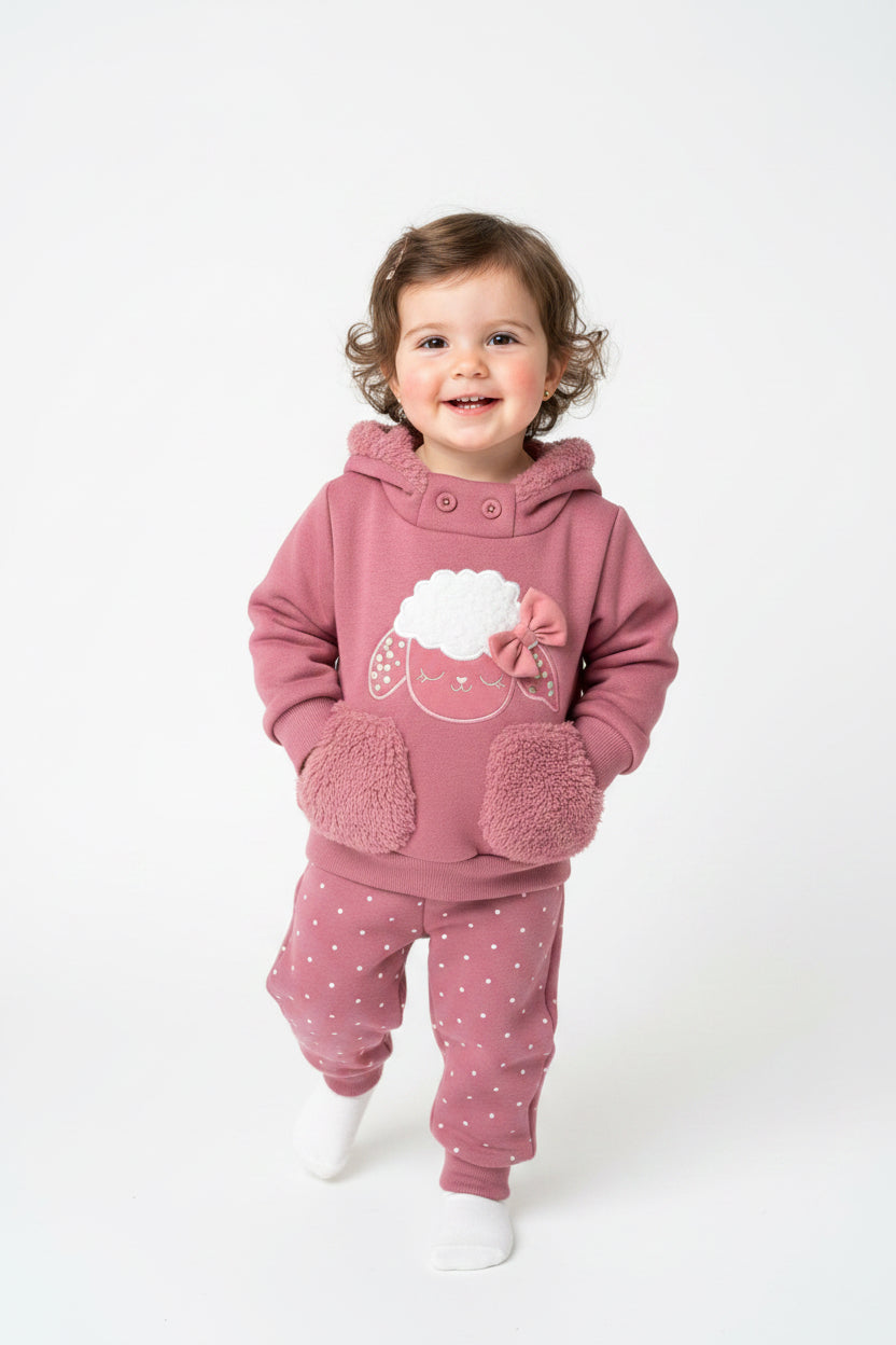 Conjunto Polar Bebé Ovejita con Capucha