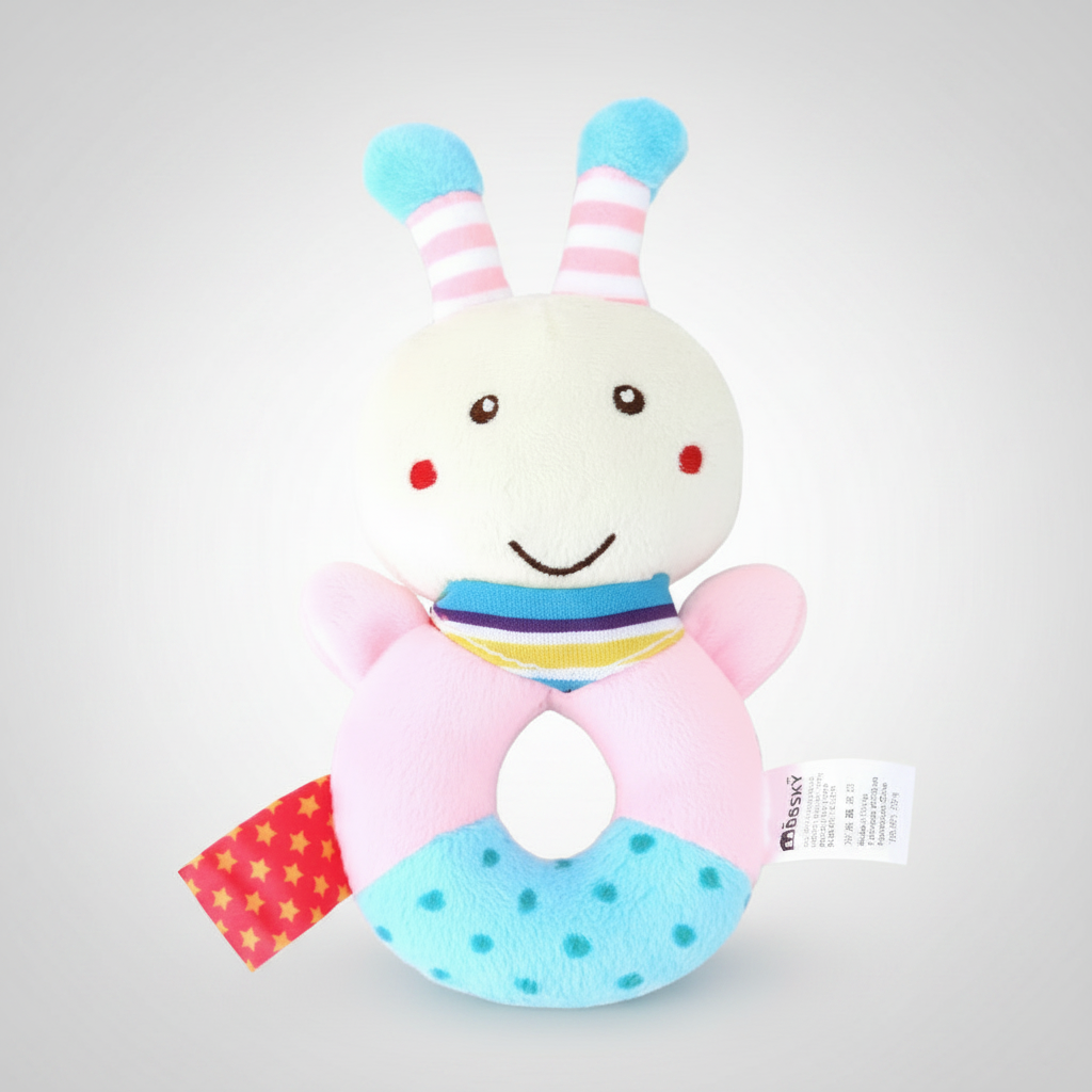 Sonajero de Mano para Bebé – Animales de Peluche