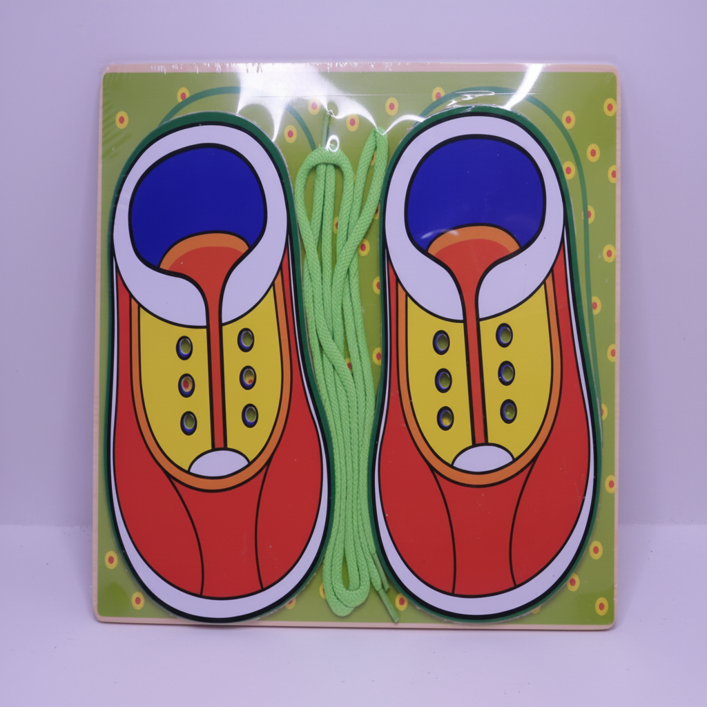 Juego de Enhebrar Montessori - Aprende a Amarrar Zapatos 👟