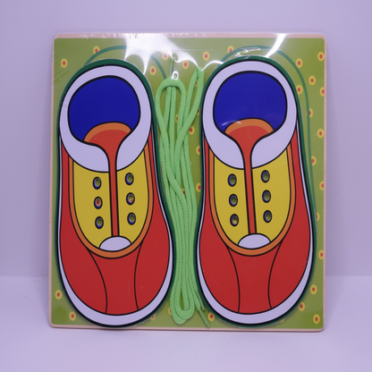 Juego de Enhebrar Montessori - Aprende a Amarrar Zapatos 👟