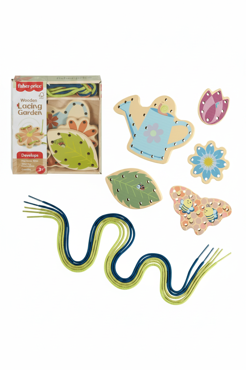 Fisher-Price Wooden Lacing Garden - Juego de Enhebrar de Madera