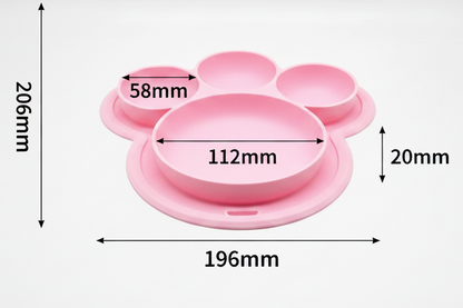 Plato de Silicona Osito para Bebé – Antideslizante