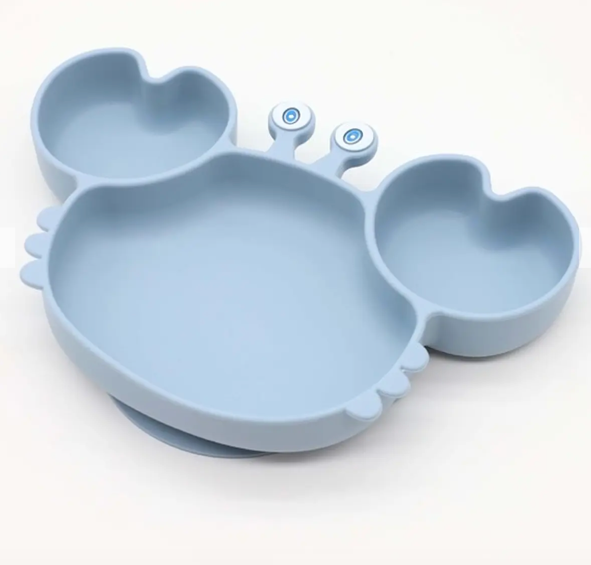 Set Plato Cangrejo con Ventosa + Cubiertos de Silicona para Bebé 🦀🩷