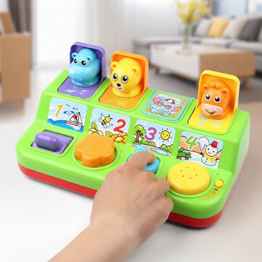 Juguete Pop-Up de Animales con Sonidos para Bebé