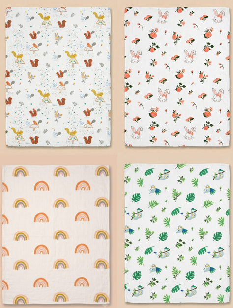 Manta Multiusos para Bebé – Colección Animales y Naturaleza