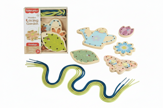 Fisher-Price Wooden Lacing Garden - Juego de Enhebrar de Madera