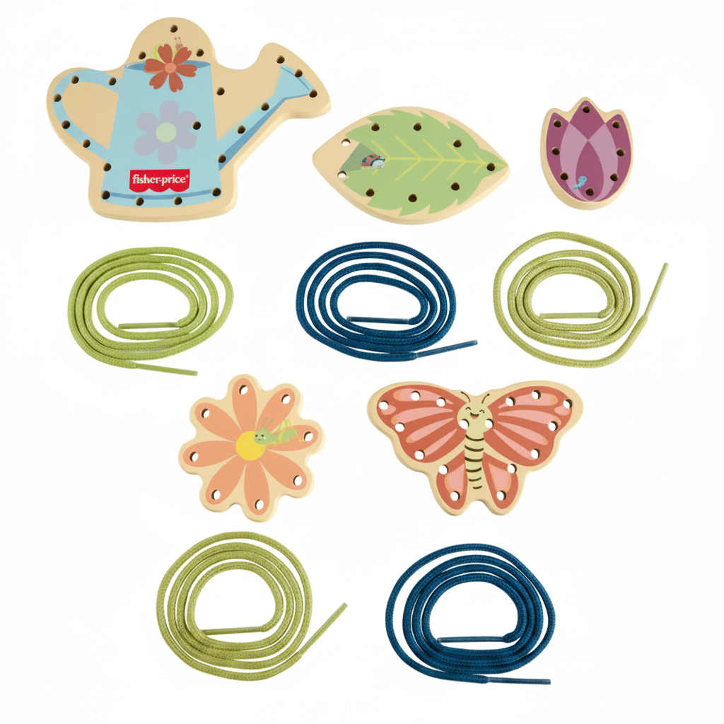Fisher-Price Wooden Lacing Garden - Juego de Enhebrar de Madera