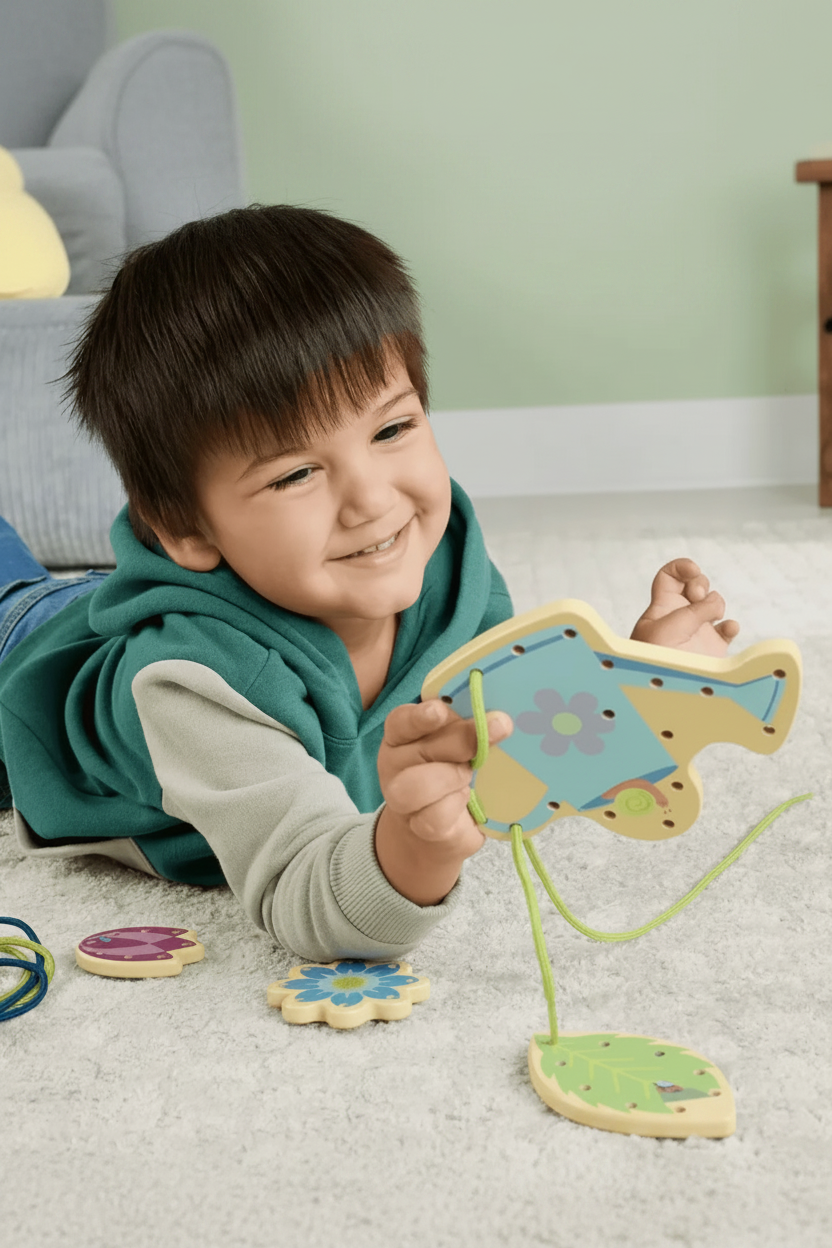 Fisher-Price Wooden Lacing Garden - Juego de Enhebrar de Madera