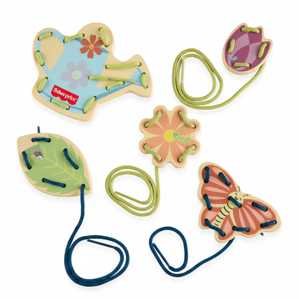 Fisher-Price Wooden Lacing Garden - Juego de Enhebrar de Madera