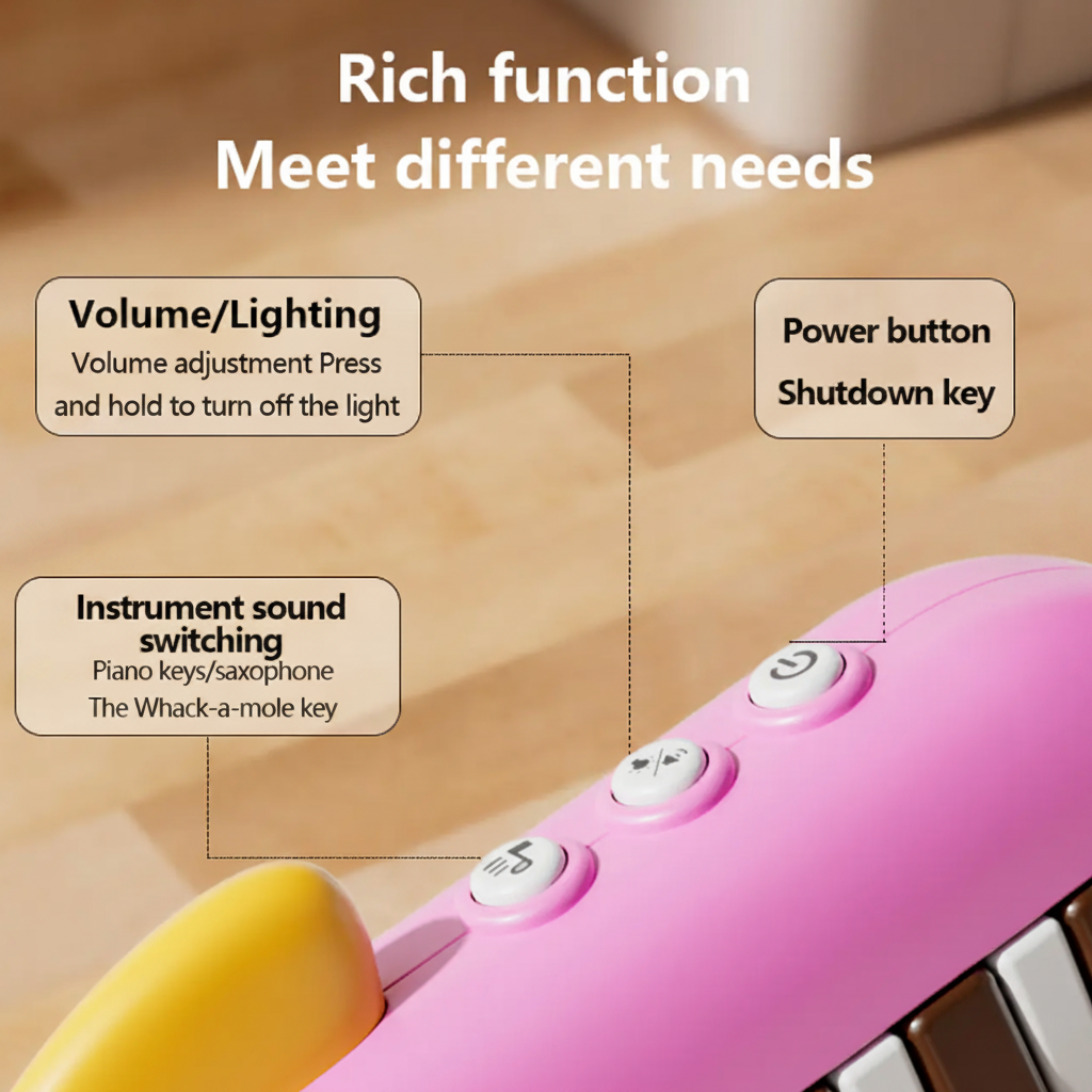 Piano Interactivo para Bebé con Modo Follow-Flick – Rosa