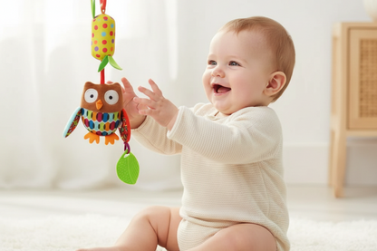 Sonajero Colgante con Mordedor – Animales de Peluche