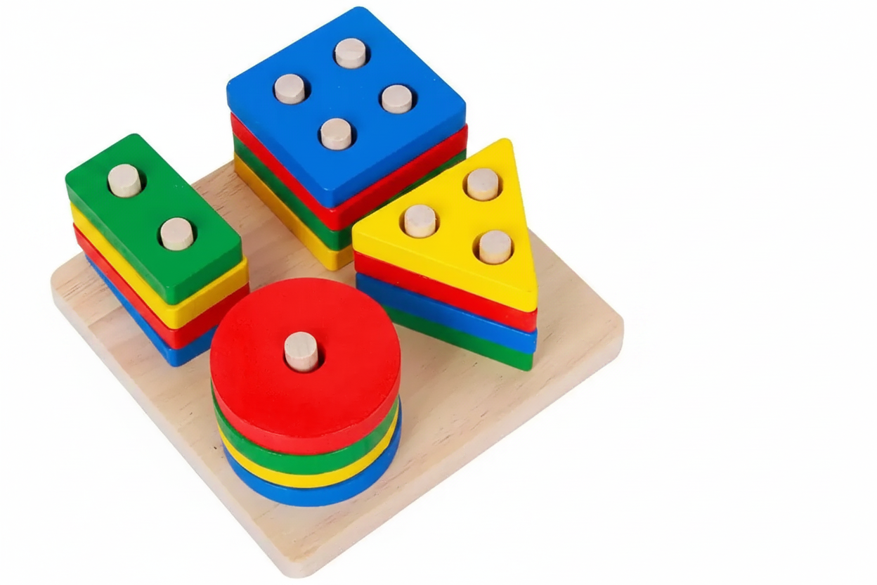 Ábaco Montessori 4 Formas Geométricas de Madera 🌟