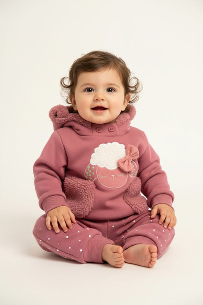 Conjunto Polar Bebé Ovejita con Capucha