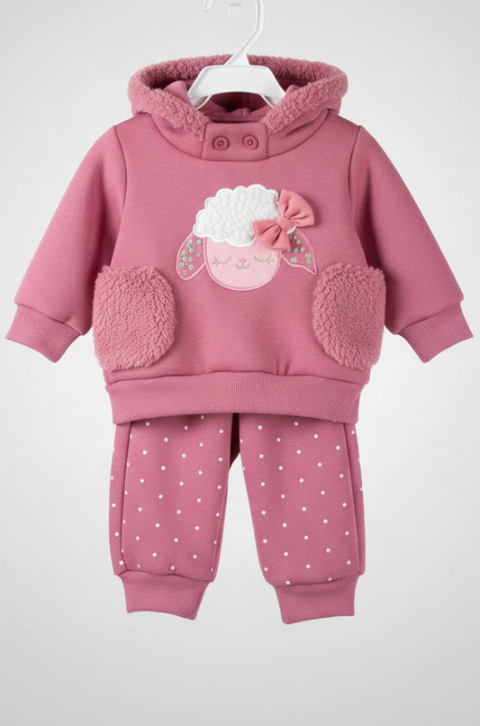 Conjunto Polar Bebé Ovejita con Capucha