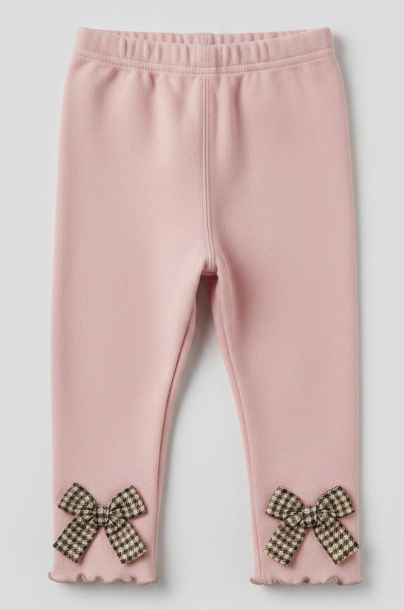 Calzas Polar Palo Rosa con Moños Niñas 🎀❄️