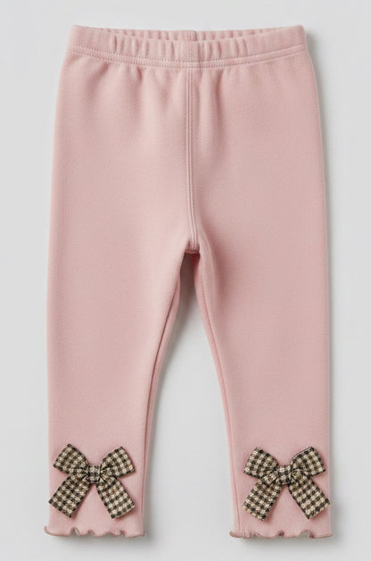 Calzas Polar Palo Rosa con Moños Niñas 🎀❄️