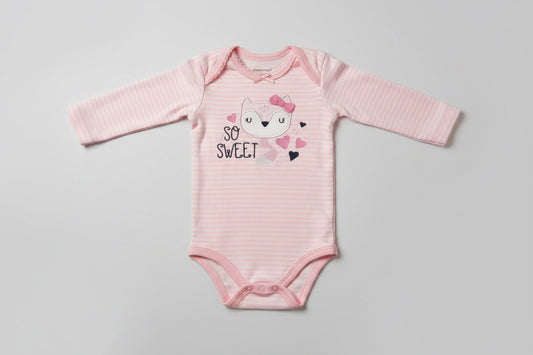 Set de 5 Bodies Manga Larga Gatita y Corazones🩷