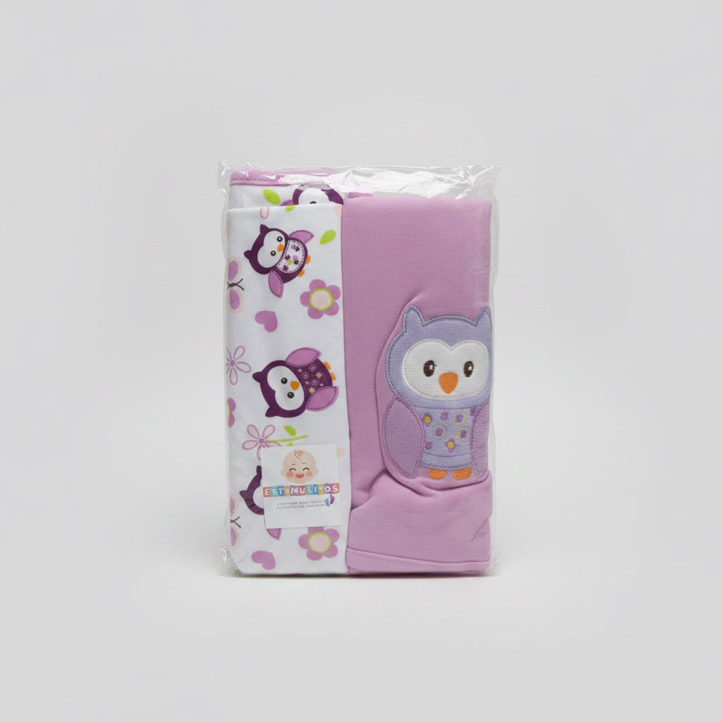 Set de 2 Mantas de Algodón Verano 🧁🐘🦉