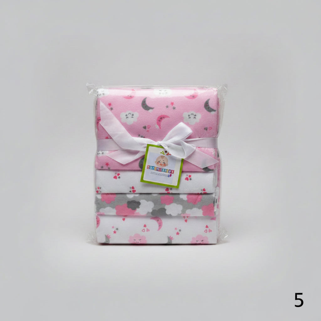 Set de 4 Mantitas de Algodón Niña 👶