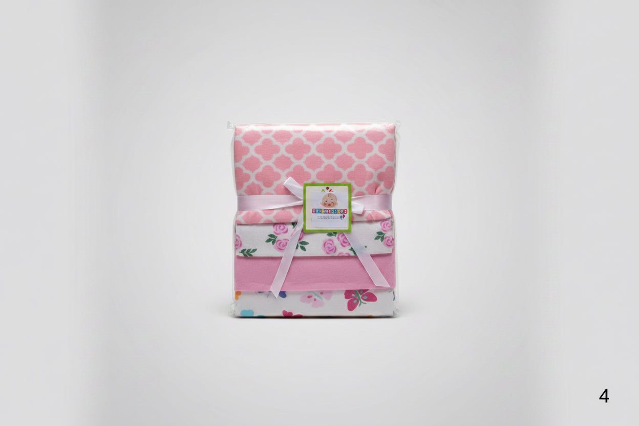 Set de 4 Mantitas de Algodón Niña 👶