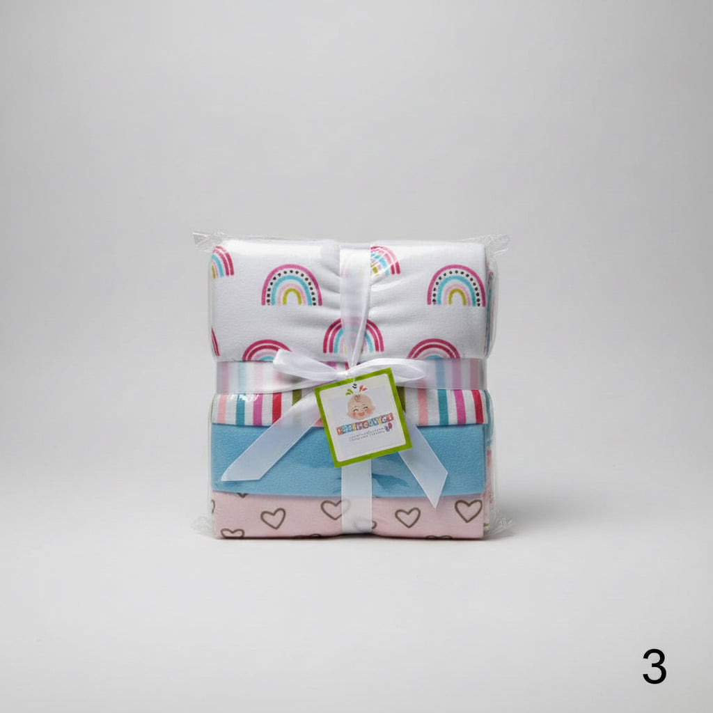 Set de 4 Mantitas de Algodón Niña 👶