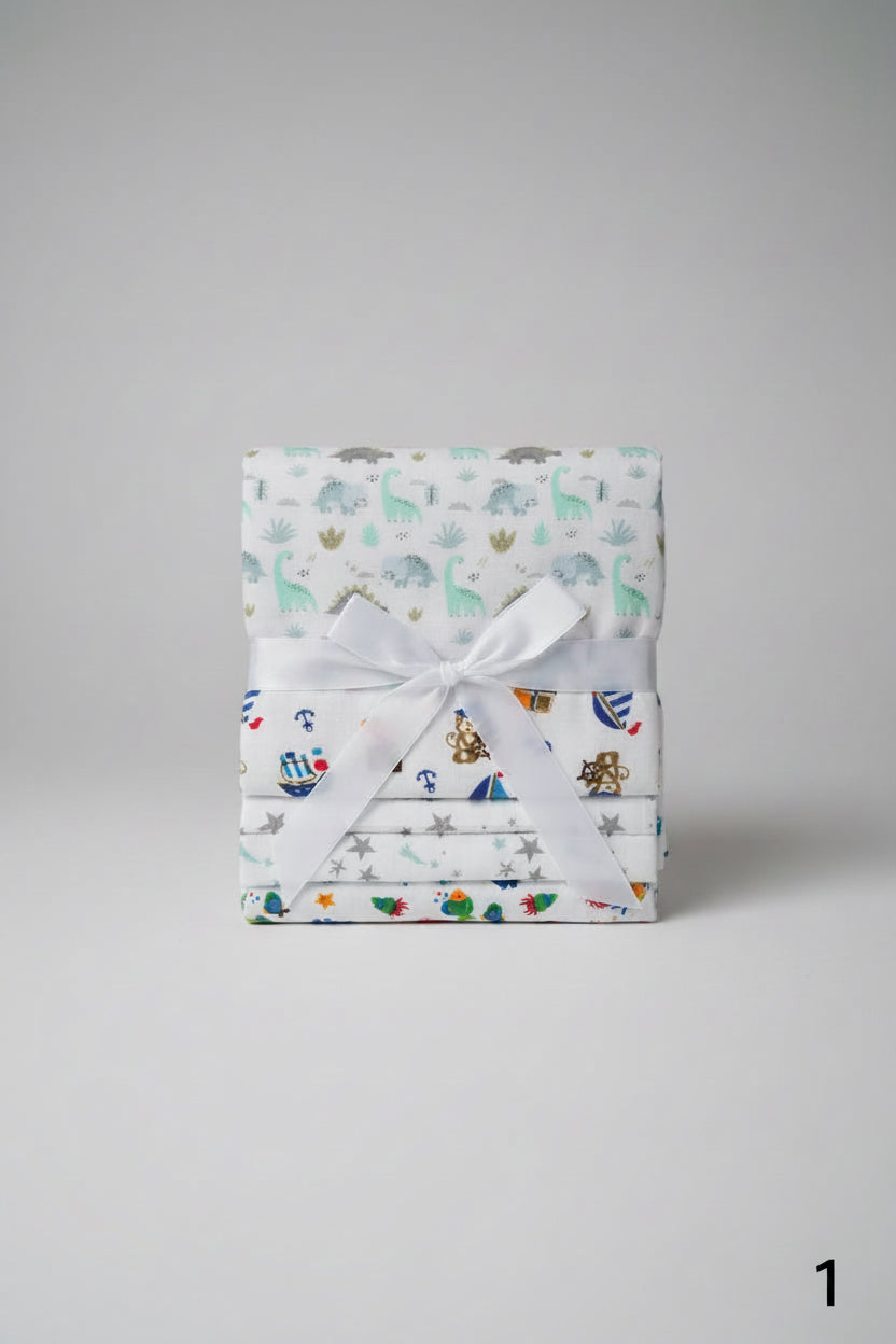 Set de 4 Mantitas de Algodón para Bebé Niño 👦