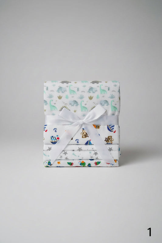 Set de 4 Mantitas de Algodón para Bebé Niño 👦