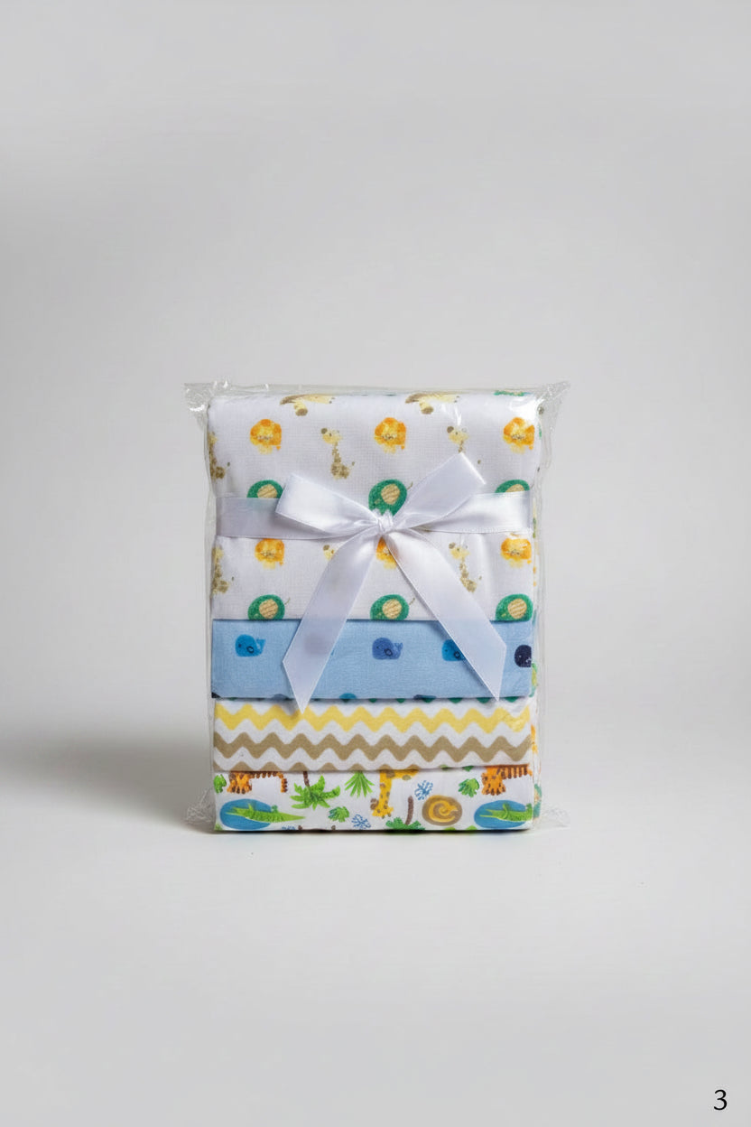 Set de 4 Mantitas de Algodón para Bebé Niño 👦