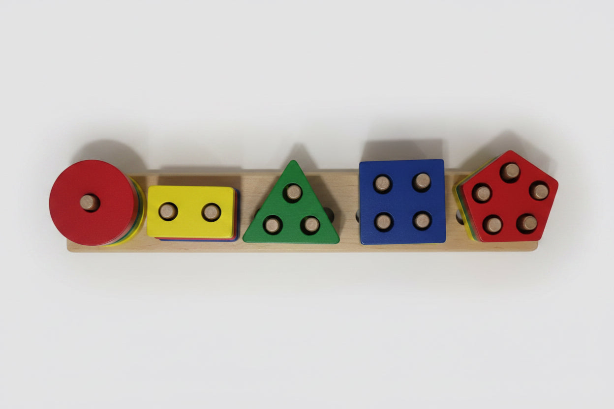 Ábaco Montessori 5 Formas Geométricas de Madera 🌟