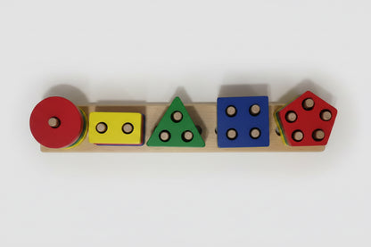 Ábaco Montessori 5 Formas Geométricas de Madera 🌟