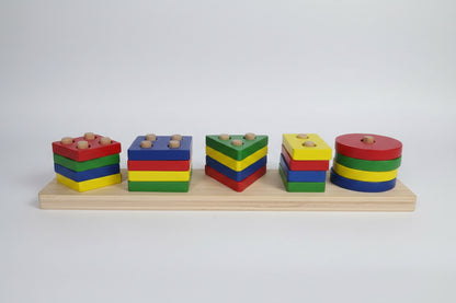 Ábaco Montessori 5 Formas Geométricas de Madera 🌟