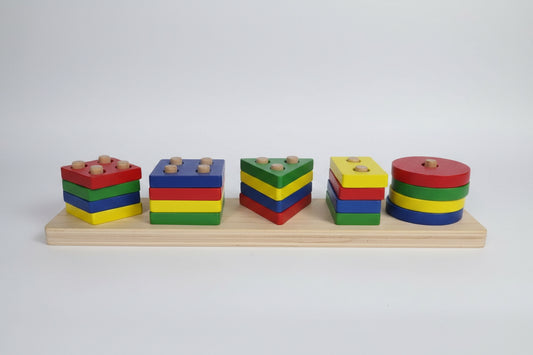 Ábaco Montessori 5 Formas Geométricas de Madera 🌟