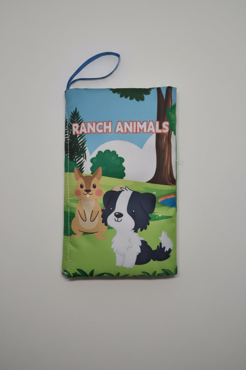 Libro Sensorial de Tela para Bebés 🧸– Ranch Animals / Arctic World