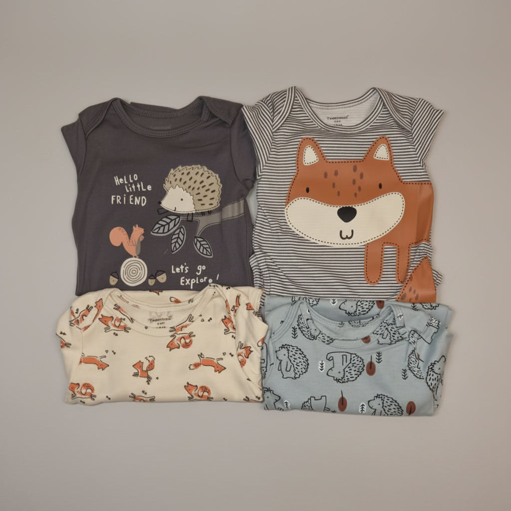 Set 4 Bodis Manga Larga Niño 🦔🦊– Animales del Bosque