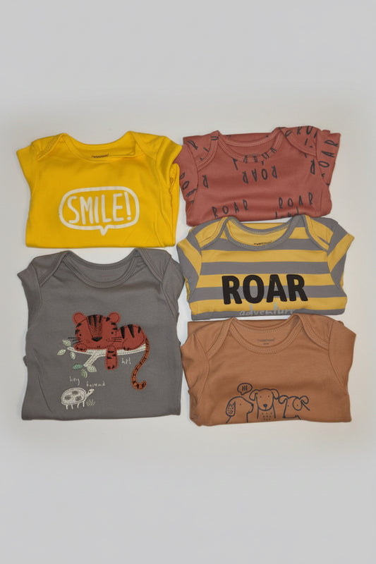 Set 5 Bodis Manga Larga Niño – Tigre y Frases🐯🐶