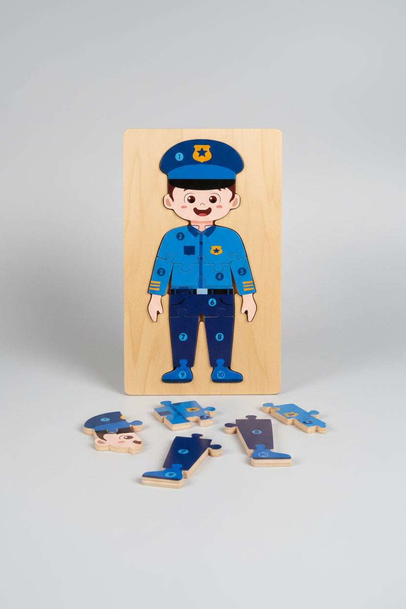 Rompecabezas de Madera Numerado 10 Piezas – Diseños a Elección